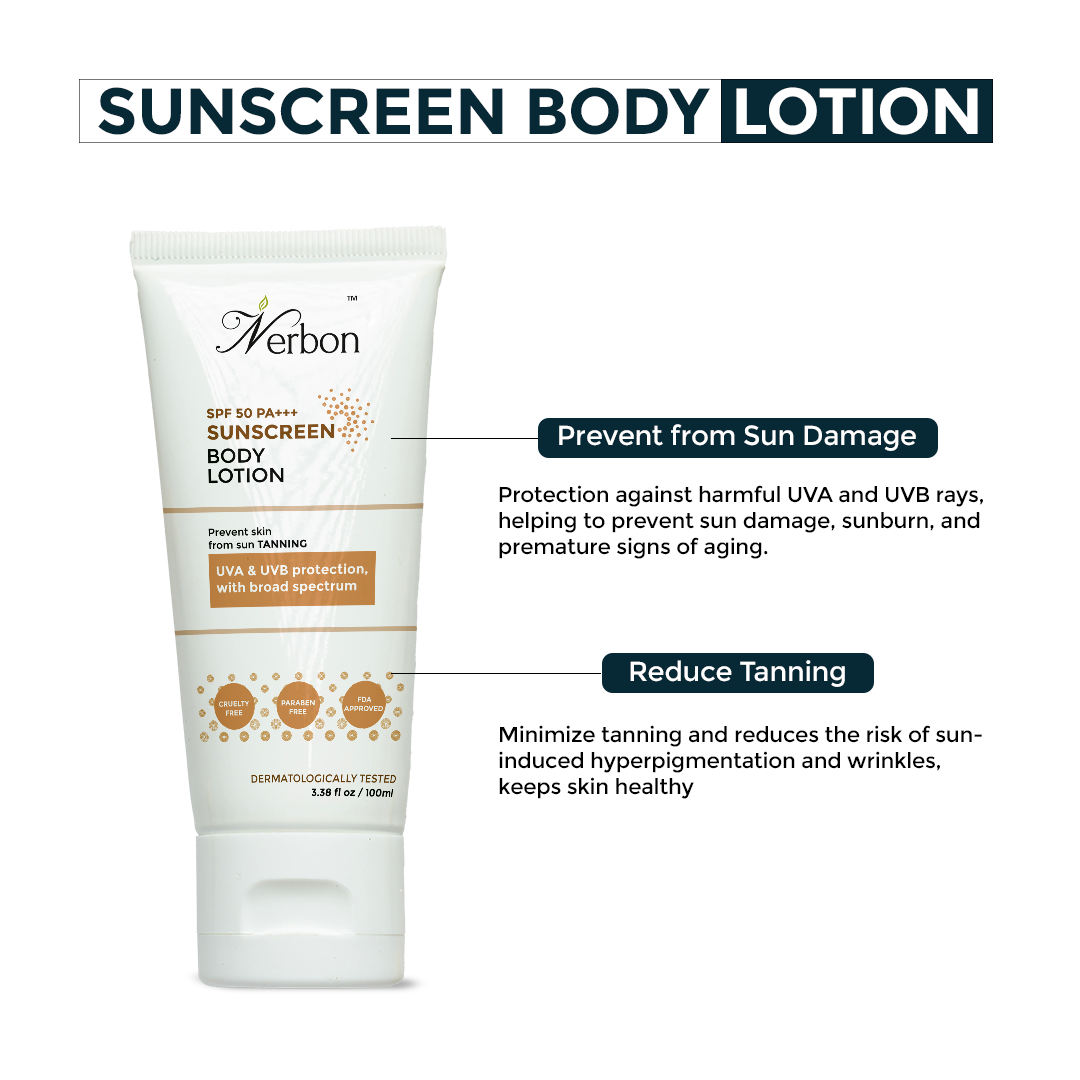 Nerbon Sunscreen Body Lotion SPF 50 PA+++   Daily Sun Protection