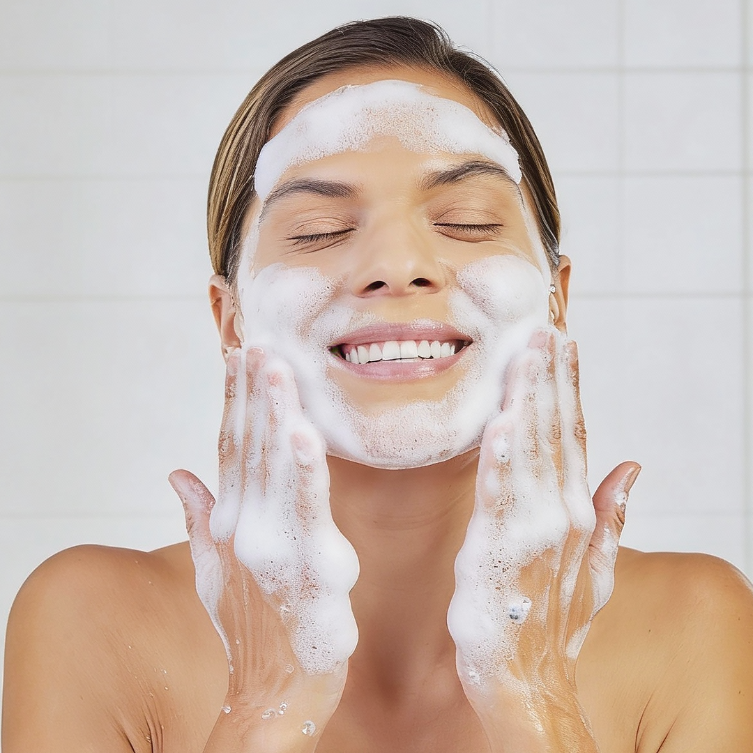 Apply  face wash and gently massage
