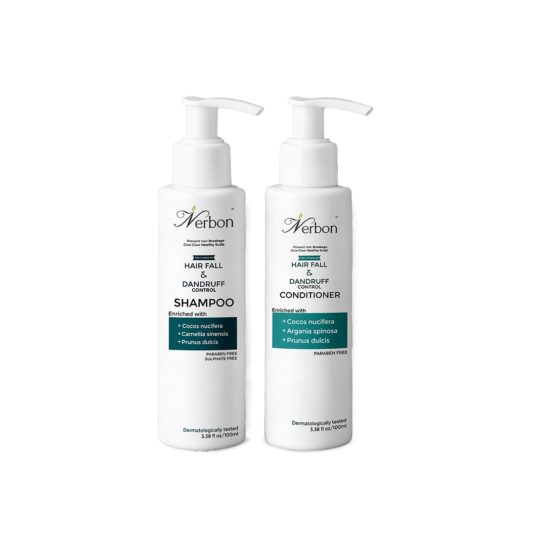 Nerbon Hair Fall and Dandruff Control Shampoo  & Hair Fall & Dandruff Control Conditioner Combo